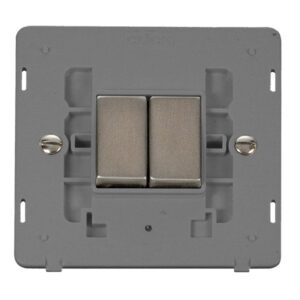 Click Scolmore - Click Definity 10Ax Ingot 2 Gang 2 Way Plate Switch Insert (SIN412GYSS)