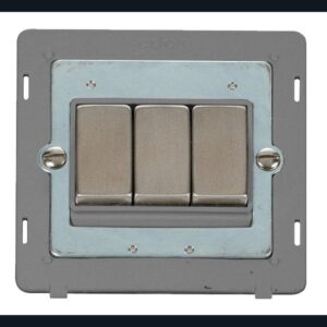 Click Scolmore - Click Definity 10Ax Ingot 3 Gang 2 Way Plate Switch Insert (SIN413GYSS)