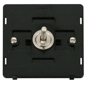 Click Scolmore - Click Definity 10Ax 1 Gang 2 Way Toggle Switch Insert Pearl Nickel (SIN421PN)