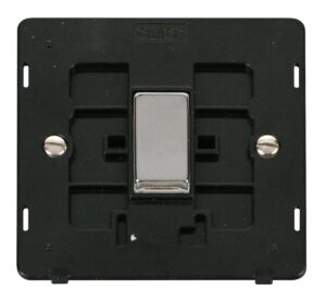 Click Scolmore - Click Definity Ingot 10Ax 1 Gang Intermediate Switch Insert Black / Chrome (SIN425BKCH)