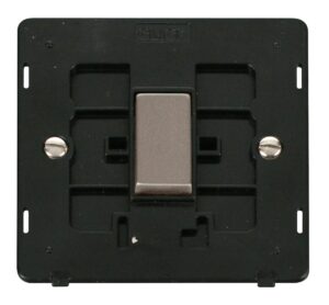 Click Scolmore - Click Definity Ingot 10Ax 1 Gang Intermediate Switch Insert Black / Stainless Steel (SIN425BKSS)