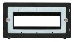 Click Scolmore - Click Definity 2 Gang Plate 6 In-Line Aperture Insert Black (SIN426BK)