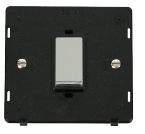 Click Scolmore - Click Definity Ingot 45A 1 Gang Plate Dp Switch Insert Black (SIN500BKCH)