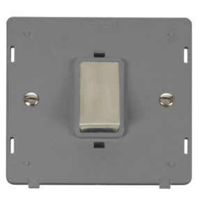 Click Scolmore - Click Definity 50A Ingot 1 Gang Double Pole Plate Switch Insert (SIN500GYSS)
