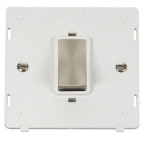 Click Scolmore - Click Definity Ingot 45A 1 Gang Plate Dp Switch Insert White (SIN500PWBS)