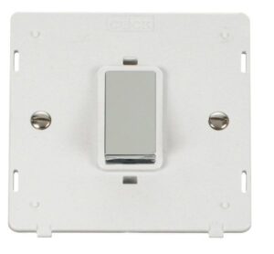 Click Scolmore - Click Definity Ingot 45A 1 Gang Plate Dp Switch Insert White (SIN500PWCH)