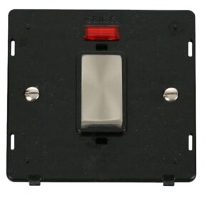 Click Scolmore - Click Definity Ingot 45A 1 Gang Plate Dp Switch With Neon Insert Black (SIN501BKBS)