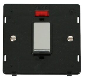Click Scolmore - Click Definity Ingot 45A 1 Gang Plate Dp Switch With Neon Insert Black (SIN501BKCH)