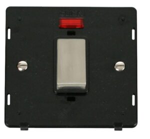 Click Scolmore - Click Definity Ingot 45A 1 Gang Plate Dp Switch With Neon Insert Black (SIN501BKSS)