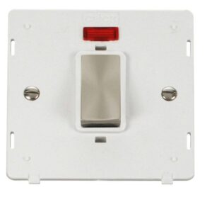 Click Scolmore - Click Definity Ingot 45A 1 Gang Plate Dp Switch With Neon Insert White (SIN501PWBS)