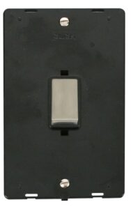 Click Scolmore - Click Definity Ingot 45A 2 Gang Plate Dp Switch Insert Black (SIN502BKSS)