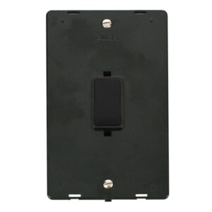 Click Scolmore - Click Definity 50A 2 Gang (Vertical) Double Pole Plate Switch Insert Black Insert & Rocker (SIN502BK)