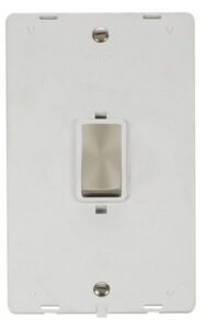 Click Scolmore - Click Definity Ingot 45A 2 Gang Plate Dp Switch Insert White (SIN502PWBS)