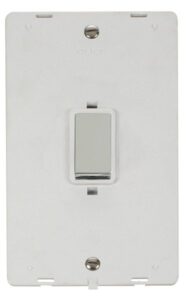 Click Scolmore - Click Definity Ingot 45A 2 Gang Plate Dp Switch Insert White (SIN502PWCH)