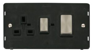 Click Scolmore - Click Definity Ingot 45A Dp Switch 13A Dp Switched Socket Insert Black (SIN504BKBS)