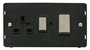 Click Scolmore - Click Definity Ingot 45A Dp Switch 13A Dp Switched Socket Insert Black (SIN504BKSS)