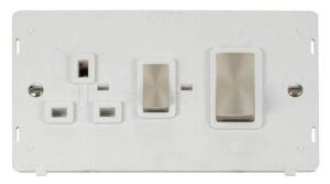 Click Scolmore - Click Definity Ingot 45A Dp Switch 13A Dp Switched Socket Insert White (SIN504PWBS)