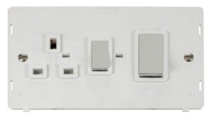 Click Scolmore - Click Definity Ingot 45A Dp Switch 13A Dp Switched Socket Insert White (SIN504PWCH)