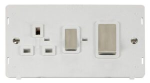 Click Scolmore - Click Definity Ingot 45A Dp Switch 13A Dp Switched Socket Insert White (SIN504PWSS)