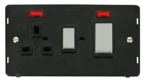 Click Scolmore - Click Definity Ingot 45A Dp Switch 13A Dp Sw. Socket With Neons Insert Black (SIN505BKCH)