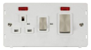 Click Scolmore - Click Definity Ingot 45A Dp Switch 13A Dp Sw. Socket With Neons Insert White (SIN505PWBS)