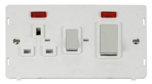 Click Scolmore - Click Definity Ingot 45A Dp Switch 13A Dp Sw. Socket With Neons Insert White (SIN505PWCH)