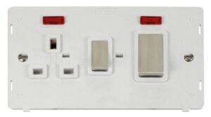 Click Scolmore - Click Definity Ingot 45A Dp Switch 13A Dp Sw. Socket With Neons Insert White (SIN505PWSS)