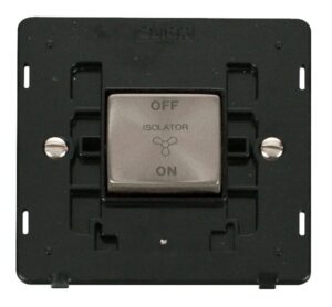 Click Scolmore - Click Definity 10A Ingot 3 Pole Fan Isolation Plate Switch Insert (SIN520BKBS)