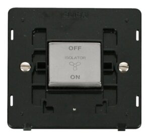 Click Scolmore - Click Definity 10A Ingot 3 Pole Fan Isolation Plate Switch Insert (SIN520BKCH)