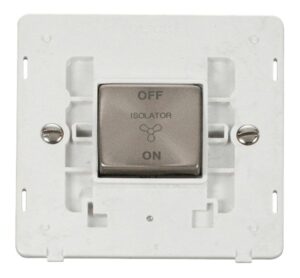 Click Scolmore - Click Definity 10A Ingot 3 Pole Fan Isolation Plate Switch Insert (SIN520PWBS)