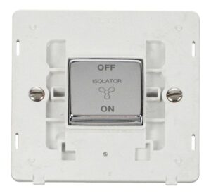 Click Scolmore - Click Definity 10A Ingot 3 Pole Fan Isolation Plate Switch Insert (SIN520PWCH)