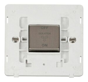 Click Scolmore - Click Definity 10A Ingot 3 Pole Fan Isolation Plate Switch Insert (SIN520PWSS)