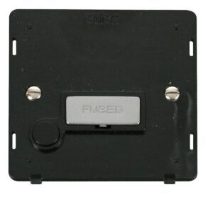 Click Scolmore - Click Definity Ingot 13A Fused Conn. Unit With Flex Outlet Insert Black / Chrome (SIN550BKCH)