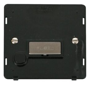 Click Scolmore - Click Definity Ingot 13A Fused Conn. Unit With Flex Outlet Insert Black / St. Steel (SIN550BKSS)