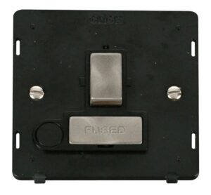 Click Scolmore - Click Definity Ingot 13A Fused Sw. Conn. Unit With Flex Outlet Insert Black / Br. St. (SIN551BKBS)