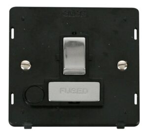 Click Scolmore - Click Definity Ingot 13A Fused Sw. Conn. Unit With Flex Outlet Insert Black / Chrome (SIN551BKCH)