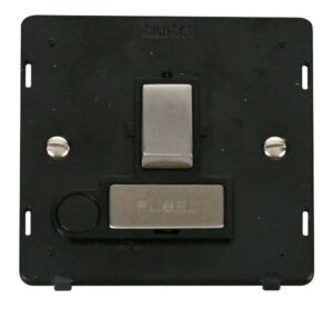 Click Scolmore - Click Definity Ingot 13A Fused Sw. Conn. Unit With Flex Outlet Insert Black / St. Steel (SIN551BKSS)