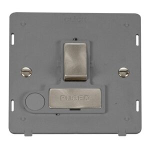 Click Scolmore - Click Definity 13A Ingot Double Pole Switched Fused Connection Unit With Optional Flex Outlet Insert (SIN551GYBS)