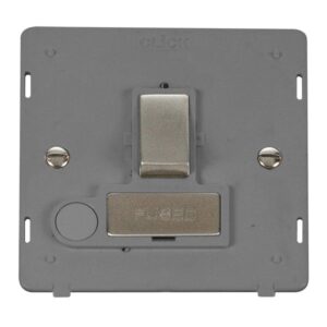 Click Scolmore - Click Definity 13A Ingot Double Pole Switched Fused Connection Unit With Optional Flex Outlet Insert (SIN551GYSS)