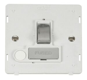 Click Scolmore - Click Definity Ingot 13A Fused Sw. Conn. Unit With Flex Outlet Insert White / Chrome (SIN551PWCH)