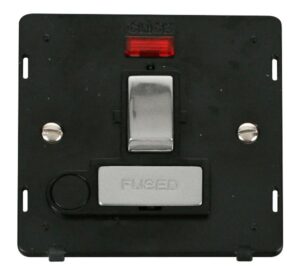 Click Scolmore - Click Definity Ingot 13A Fused Sw. Conn. Unit With F/O Insert & Neon Black / Chrome (SIN552BKCH)