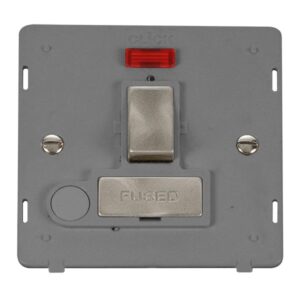 Click Scolmore - Click Definity 13A Ingot Double Pole Switched Fused Connection Unit With Neon & Optional Flex Outlet Insert (SIN552GYBS)