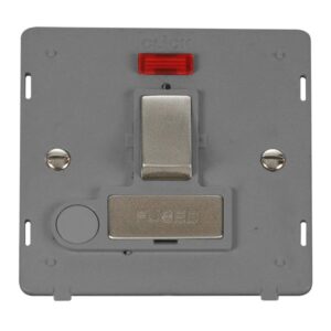 Click Scolmore - Click Definity 13A Ingot Double Pole Switched Fused Connection Unit With Neon & Optional Flex Outlet Insert (SIN552GYSS)