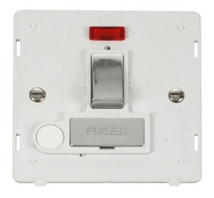 Click Scolmore - Click Definity Ingot 13A Fused Sw. Conn. Unit With F/O Insert & Neon White / Chrome (SIN552PWCH)