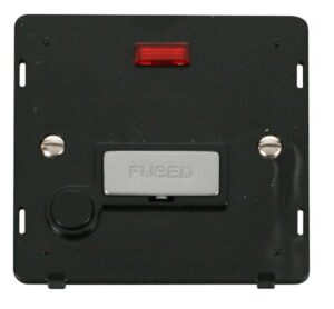 Click Scolmore - Click Definity Ingot 13A Fused Conn. Unit With F/O Insert & Neon Black / Chrome (SIN553BKCH)