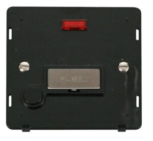 Click Scolmore - Click Definity Ingot 13A Fused Conn. Unit With F/O Insert & Neon Black / St. Steel (SIN553BKSS)