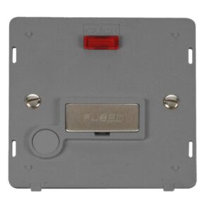 Click Scolmore - Click Definity 13A Ingot Fused Connection Unit With Neon & Optional Flex Outlet Insert (SIN553GYSS)