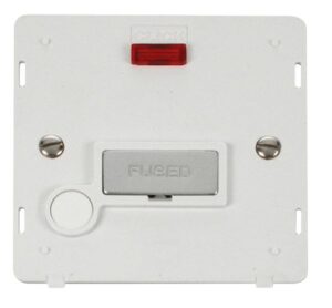 Click Scolmore - Click Definity Ingot 13A Fused Conn. Unit With F/O Insert & Neon White / Chrome (SIN553PWCH)