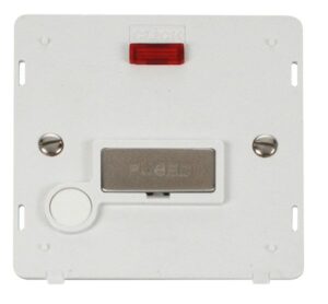 Click Scolmore - Click Definity Ingot 13A Fused Conn. Unit With F/O Insert & Neon White / St. Steel (SIN553PWSS)
