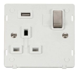 Click Scolmore - Click Definity 1G Skt Usb 2.1A Sin (SIN571UPWBS)